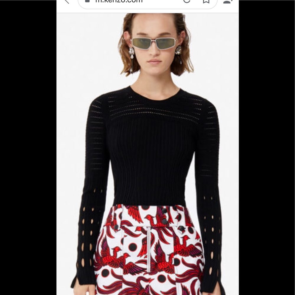 NWT Kenzo Openwork Sweater Black Small